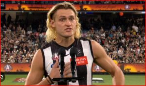 Read more about the article Collingwood captain Darcy Moore’s touching Anzac Day speech receives huge response from crowd, supporters
